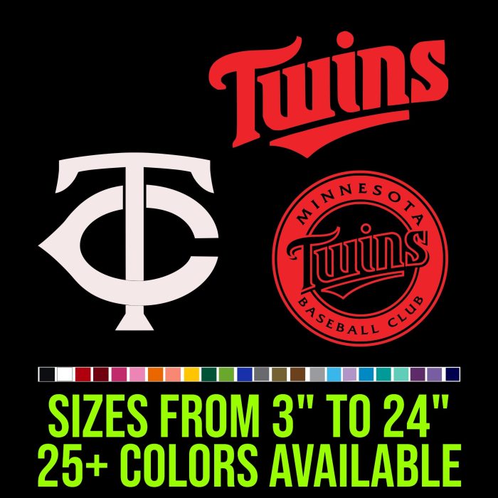 Minnesota Twins Vinyl Decal - Custom Size
