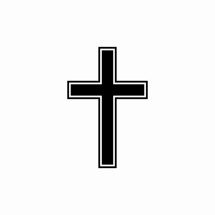 Cross - Vinyl Decal - Custom Size