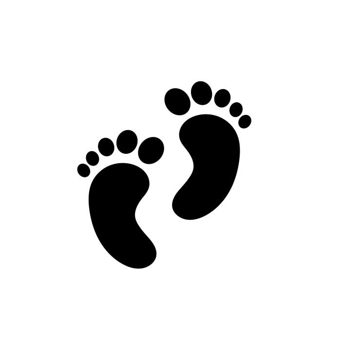 Baby -Footprint - Vinyl Decal - Custom Size