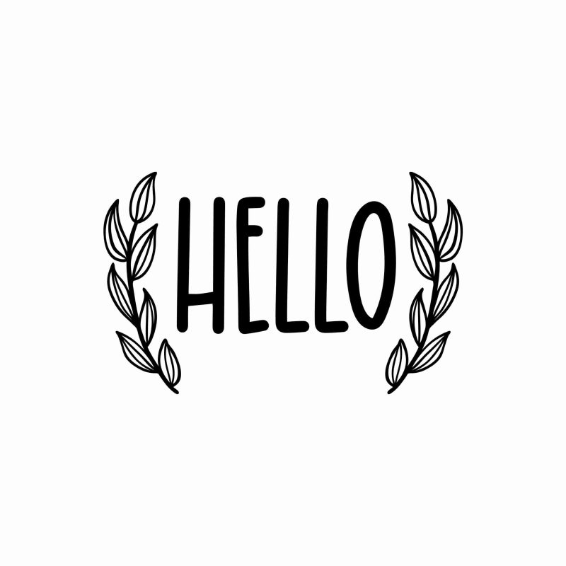 Hello - Vinyl Decal- Custom Size