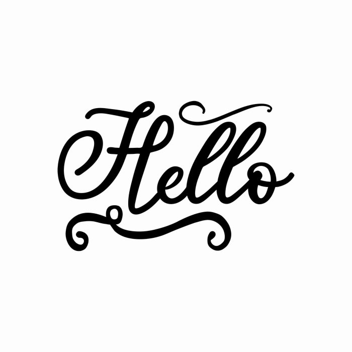 Hello - Vinyl Decal- Custom Size