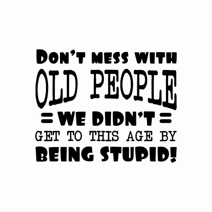 Don't Mess With Old People Vinyl Decal - Custom Size