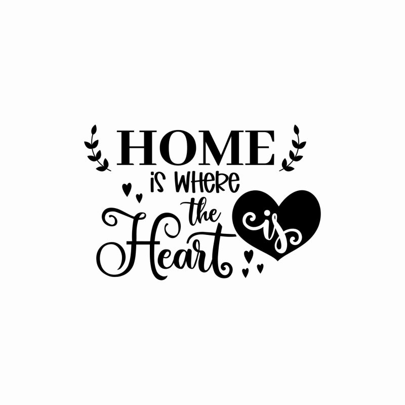Home Is Where The Heart Is - Vinyl Decal- Custom Size