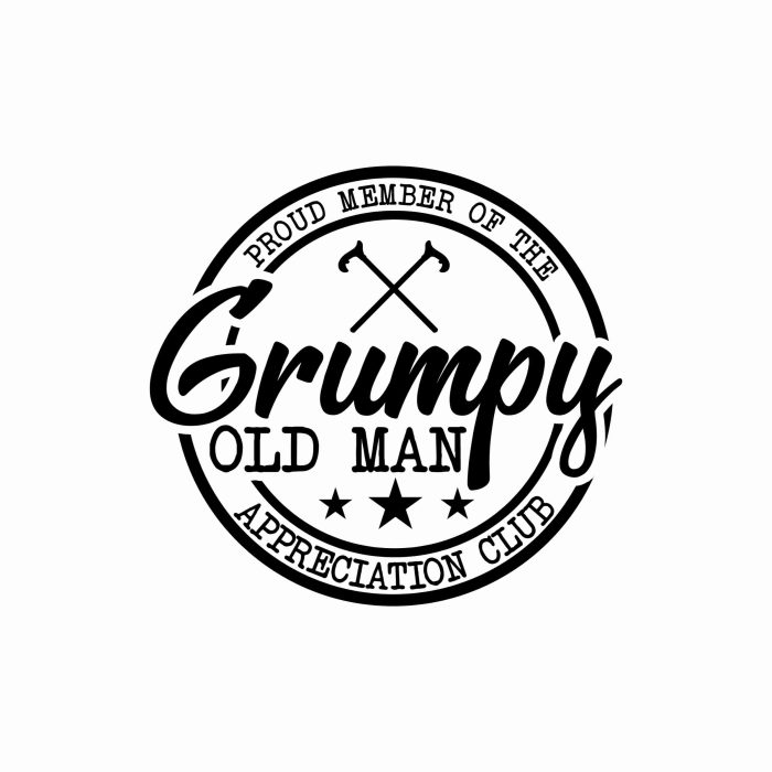 Grumpy Old Man Vinyl Decal - Custom Size