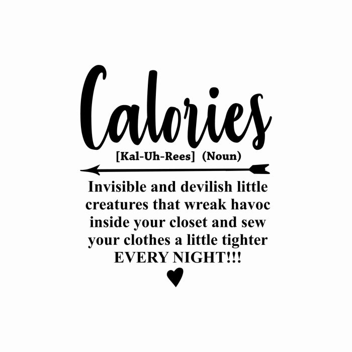 Calories Vinyl Decal - Custom Size
