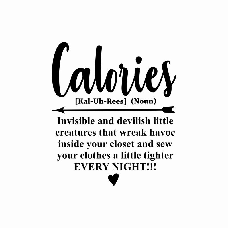 Calories Vinyl Decal - Custom Size
