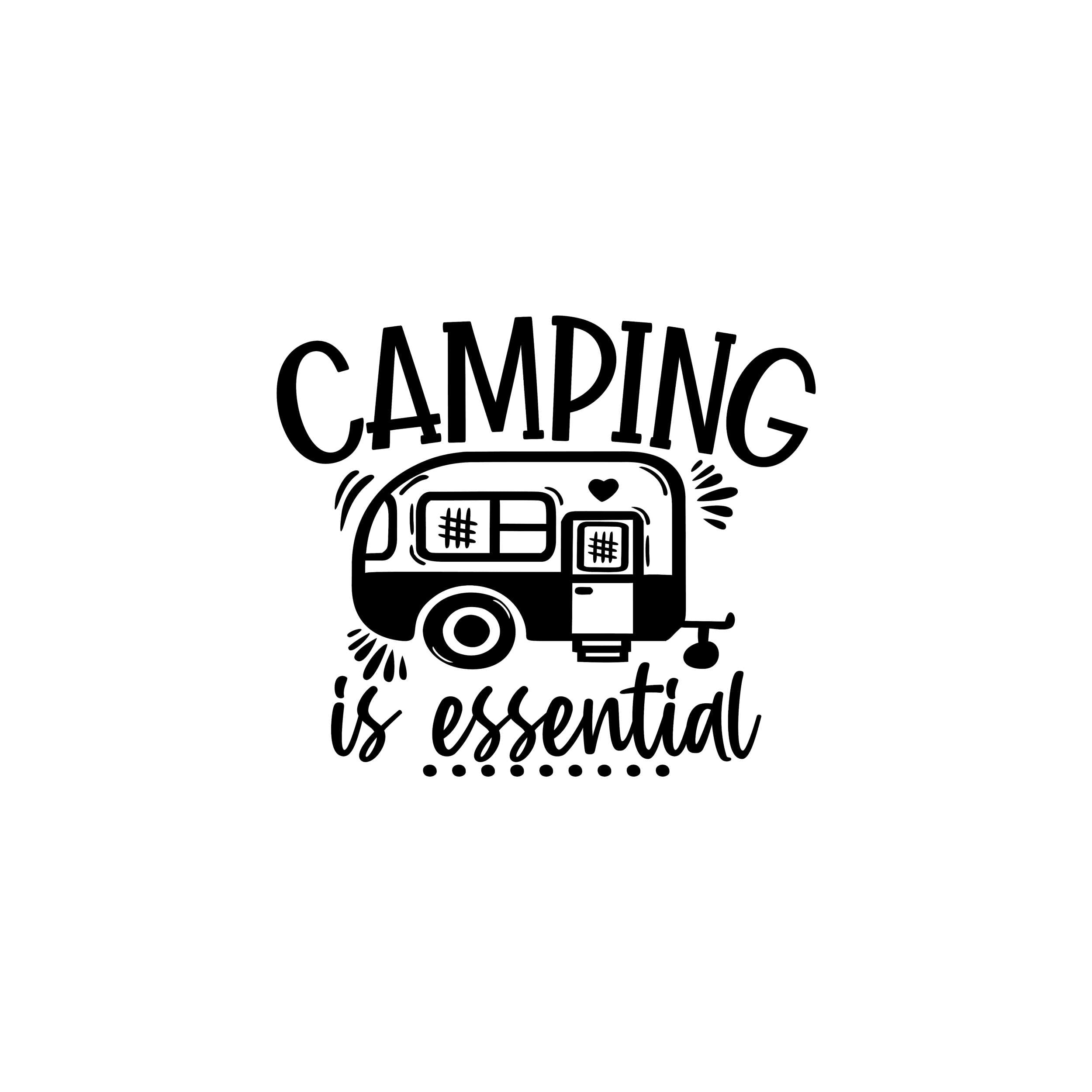 Camping is Essential Vinyl Decal - Custom Size
