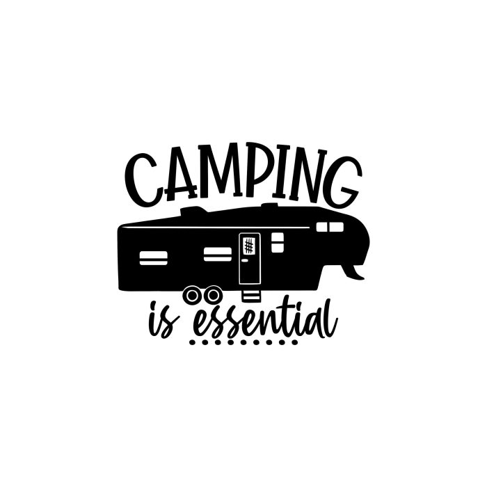 Camping is Essential Vinyl Decal - Custom Size