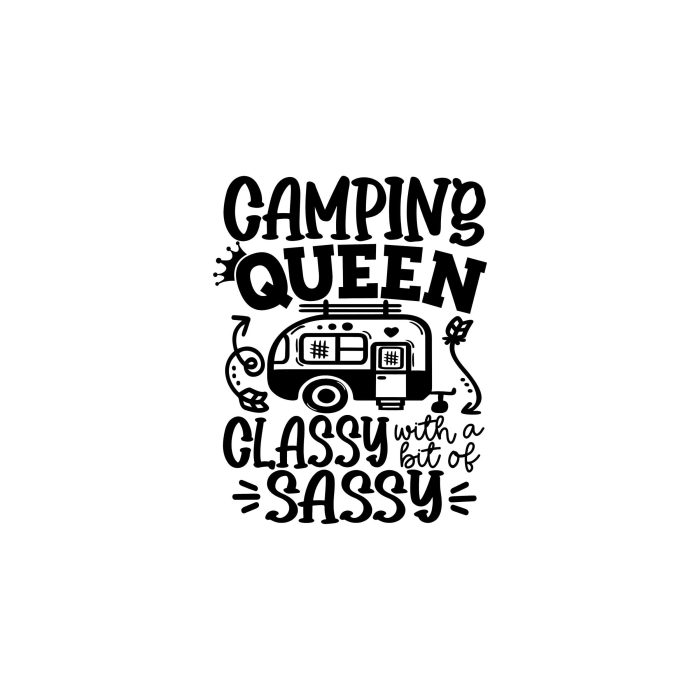 Sassy Camping Queen Vinyl Decal - Custom Size
