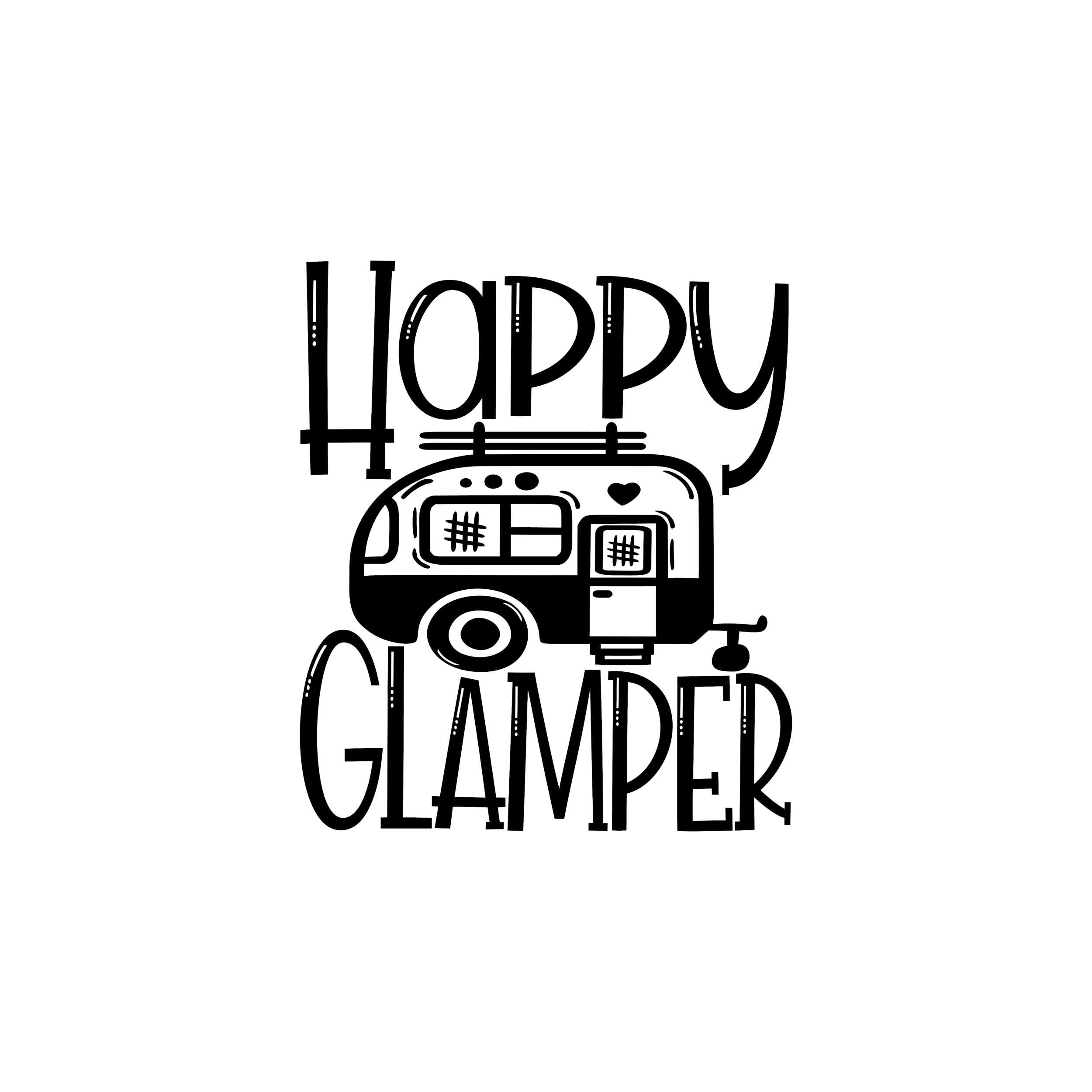 Happy Camper Vinyl Decal - Custom Size