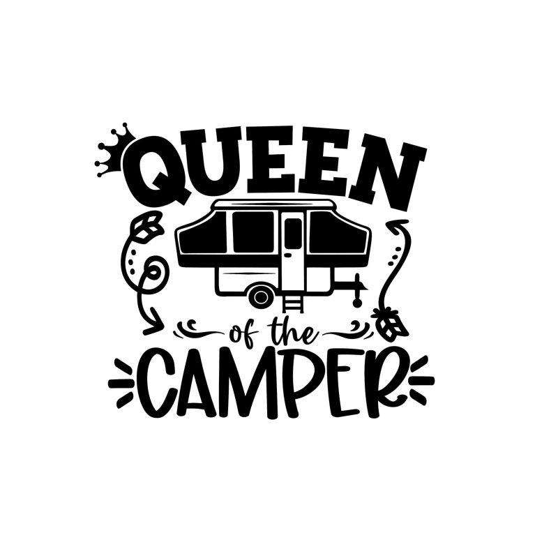 Queen of the Camper Vinyl Decal - Custom Size