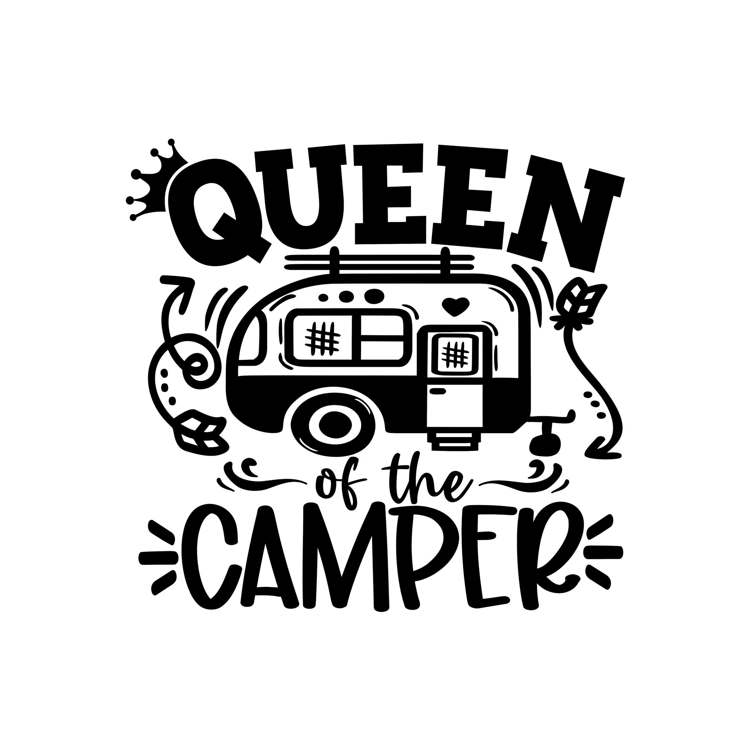 Queen of the Camper Vinyl Decal - Custom Size