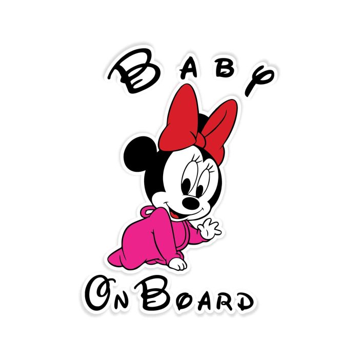 Minnie Baby on Board Full Color Vinyl Sticker - Custom Size