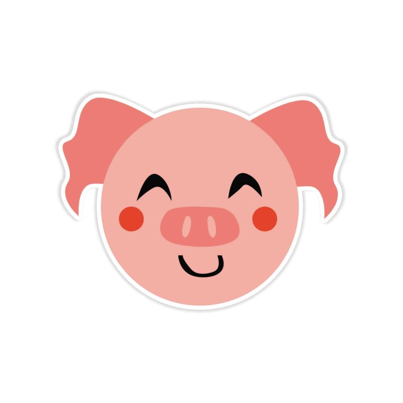 Piggy Full Color Vinyl Decal - Custom Size