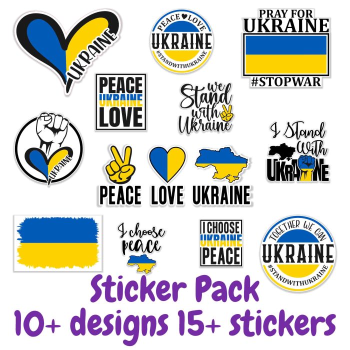 Ukraine Sticker Pack available- Custom Size