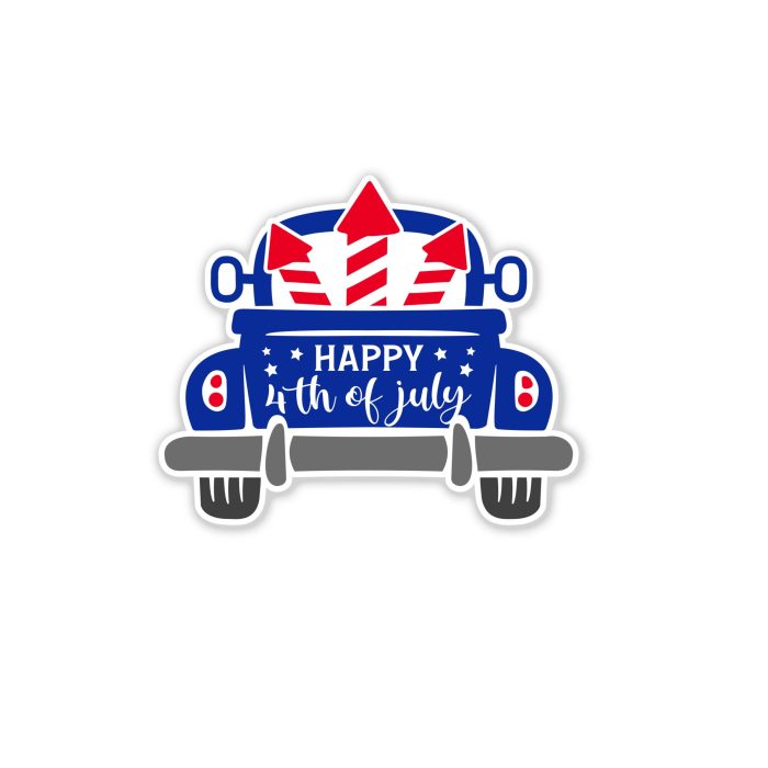 Fourth Of July Full Color Vinyl Sticker - Custom Size