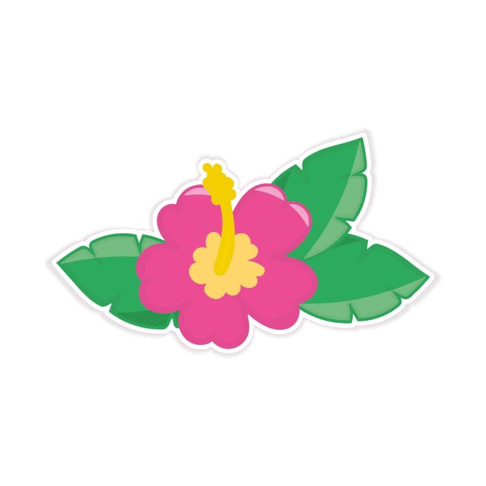 Pink Flower Full Color Vinyl Decal - Custom Size
