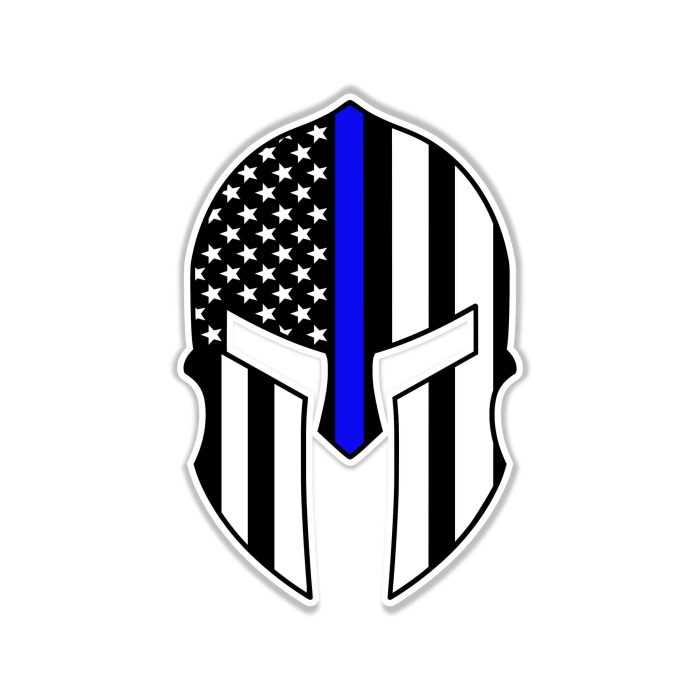 Blue Line American Flag - Full Color Vinyl Decal - custom size