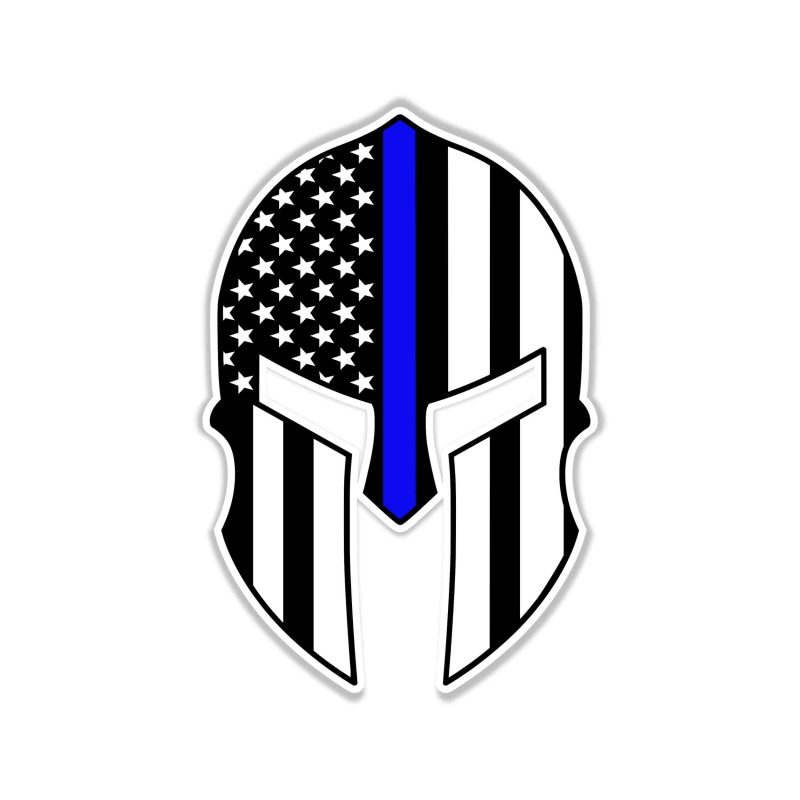 Blue Line American Flag - Full Color Vinyl Decal - custom size