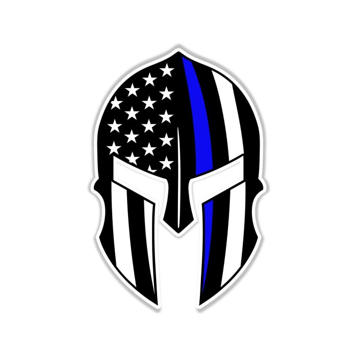 Blue Line American Flag - Full Color Vinyl Decal - custom size