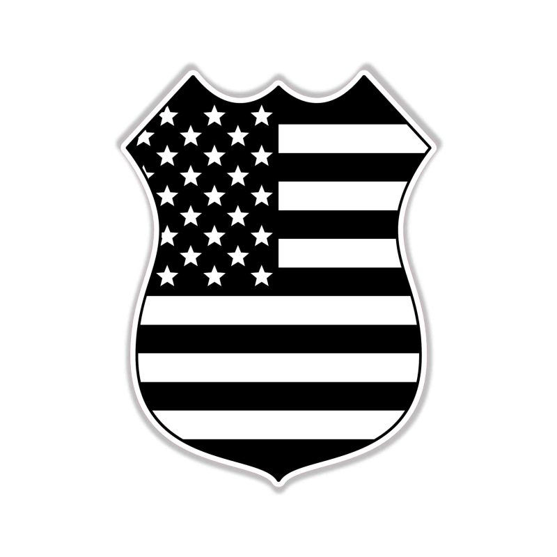 American Flag Shield Full Color Vinyl Decal - Custom Size