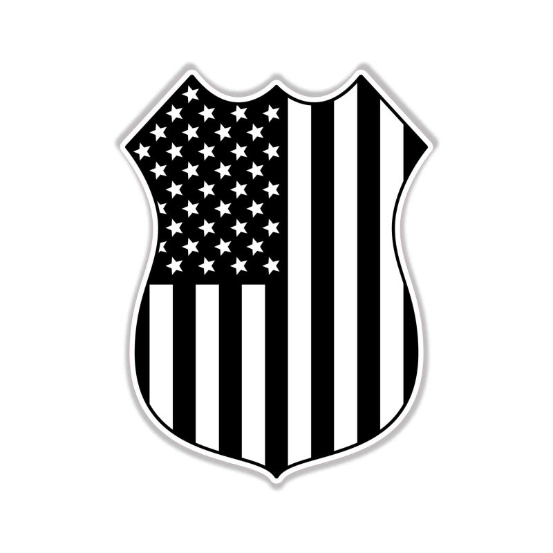 American Flag Shield Full Color Vinyl Decal - Custom Size