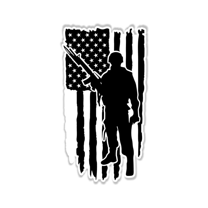 American Flag Full Color Vinyl Decal - Custom Size