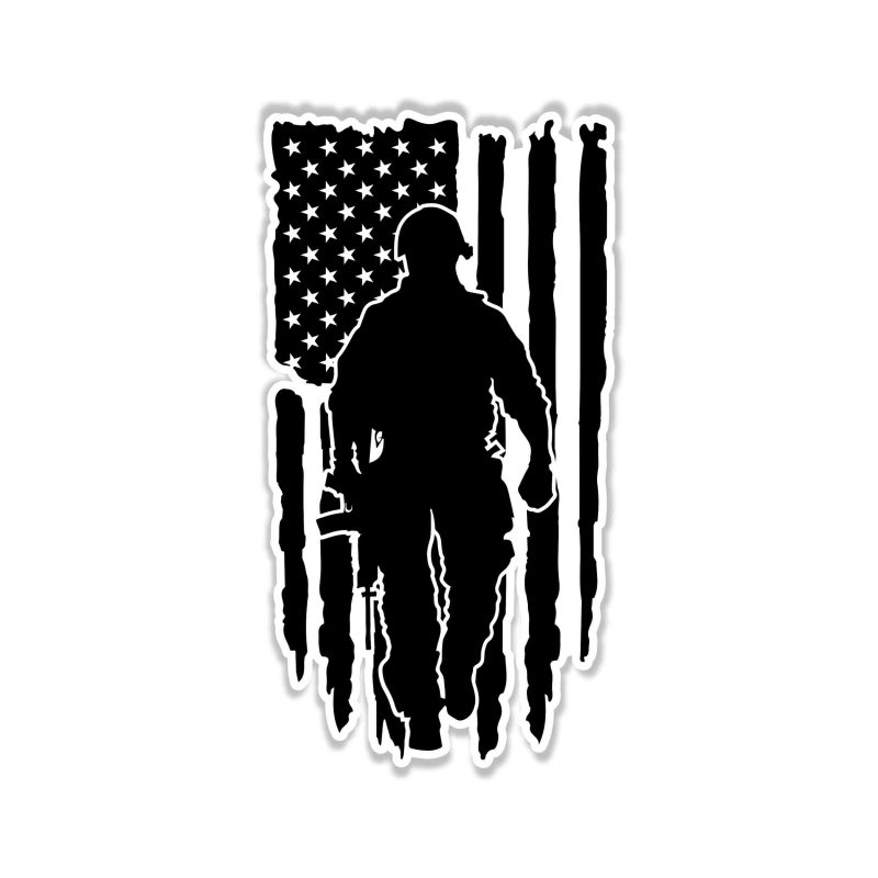 American Flag Full Color Vinyl Decal - Custom Size