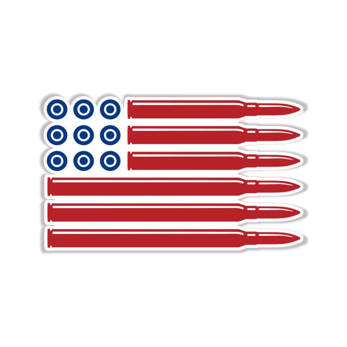 American Flag Bullets Full Color Vinyl Decal - custom size