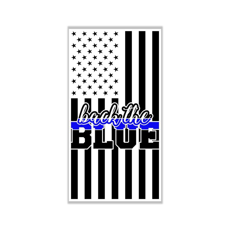 Back The Blue - Blue Line American Flag - Full Color Vinyl Decal - custom size