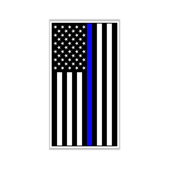 Blue Line American Flag Full Color Vinyl Decal - custom size