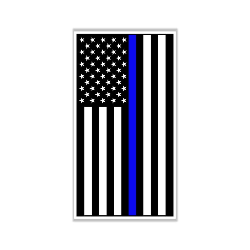 Blue Line American Flag Full Color Vinyl Decal - custom size