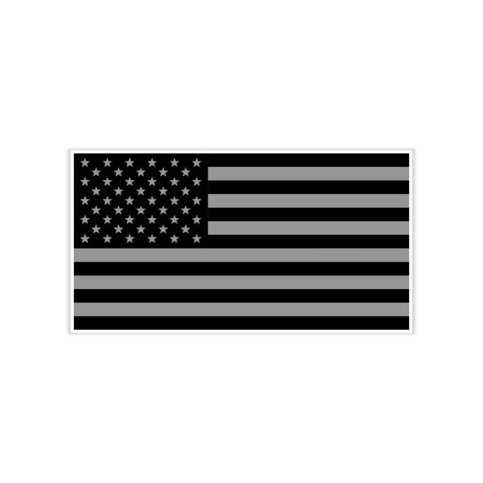 Black and Gray American Flag Full Color Vinyl Decal - custom size