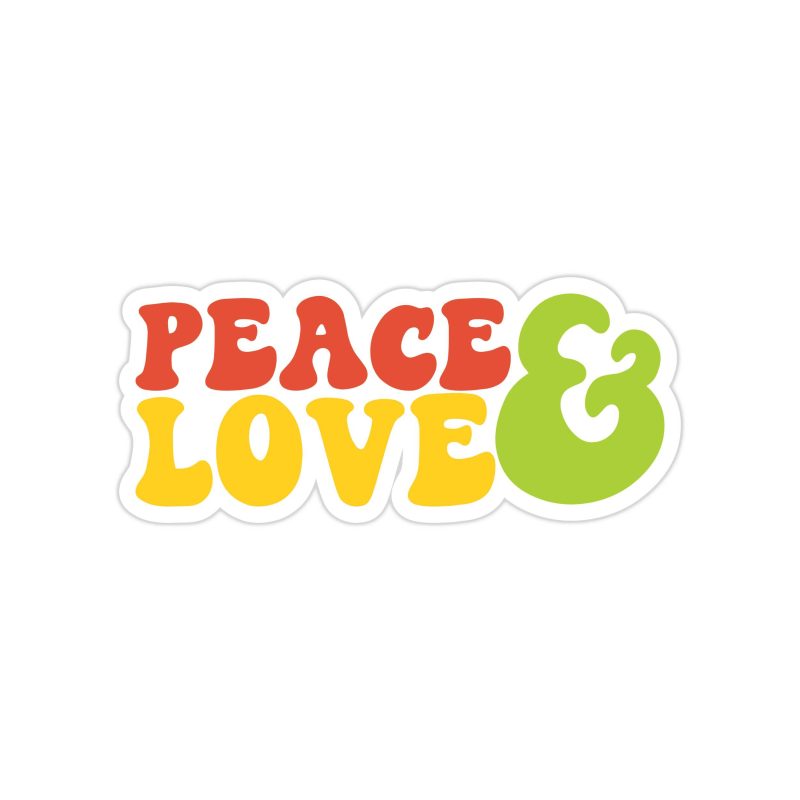 Peace and Love Full Color Vinyl Decal - Custom Size
