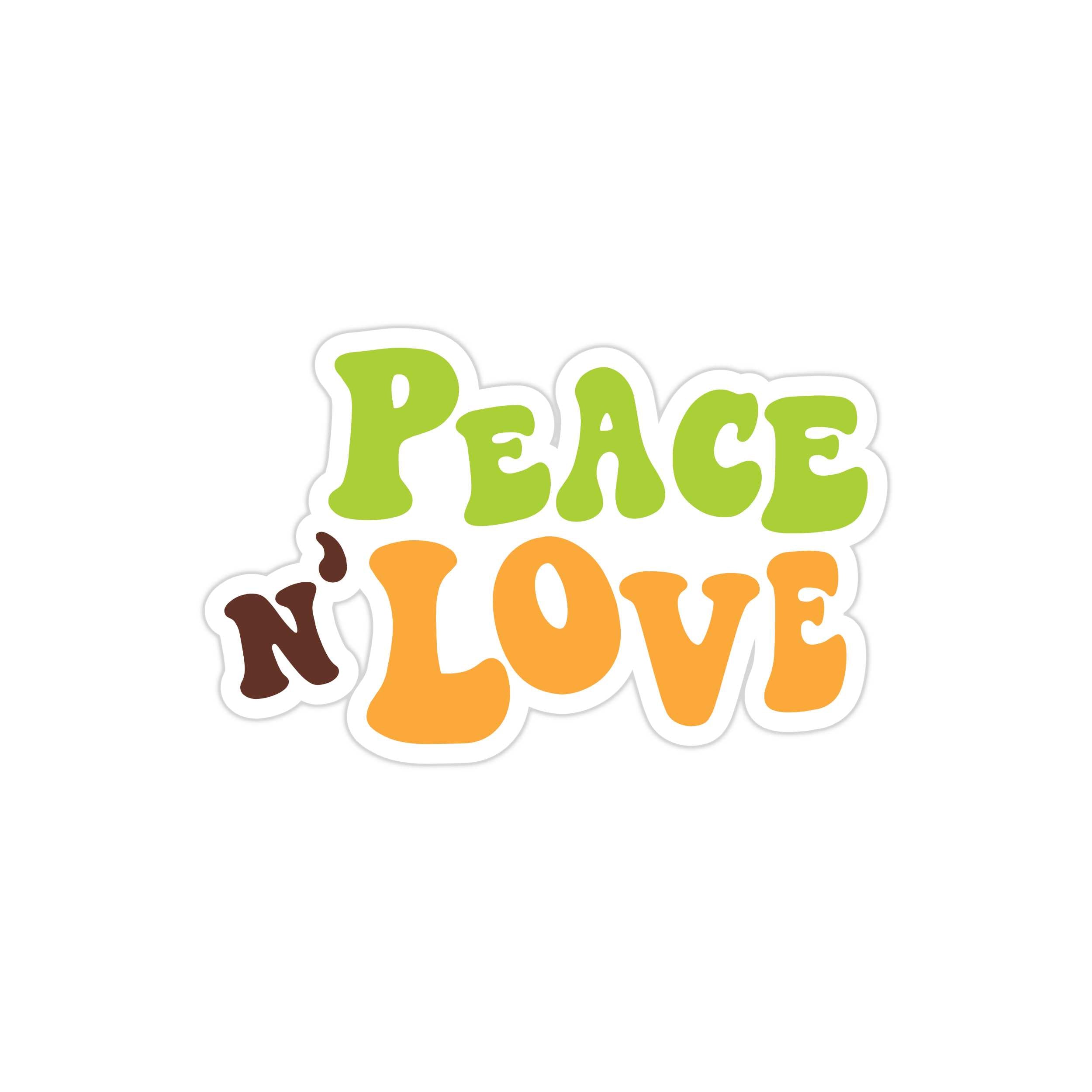 Peace and Love Full Color Vinyl Decal - Custom Size