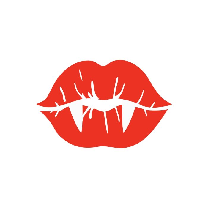 Vampire Lips Vinyl Decal - Custom Size