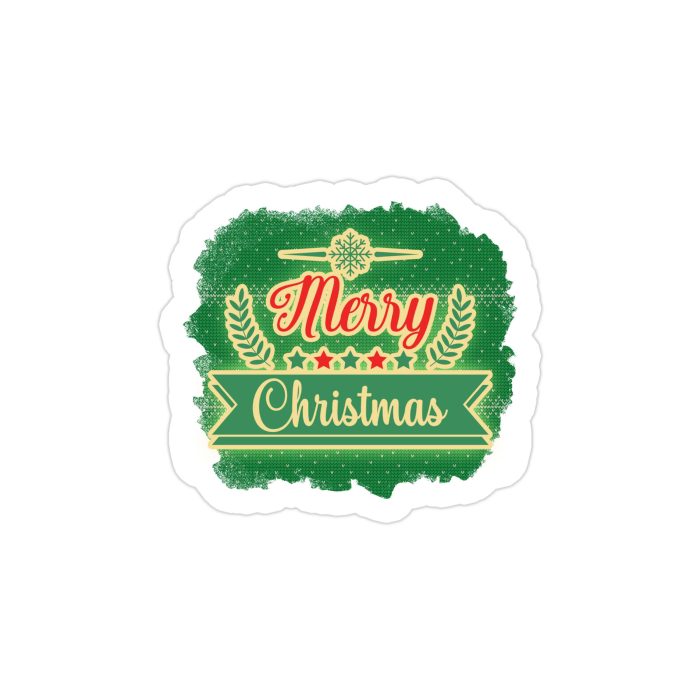 Merry Christmas Full Color Vinyl Sticker - Custom Size