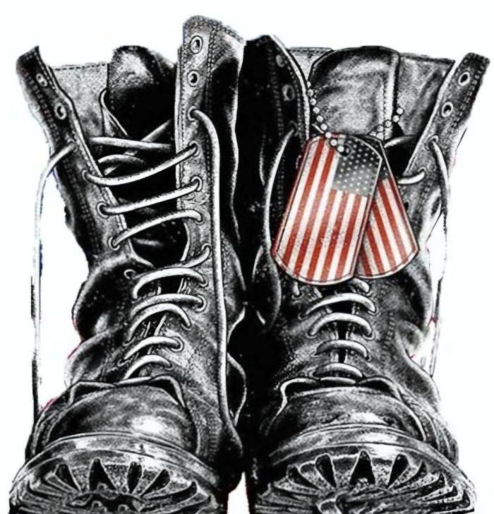 Custom for Chris C - Boots & Dog tags