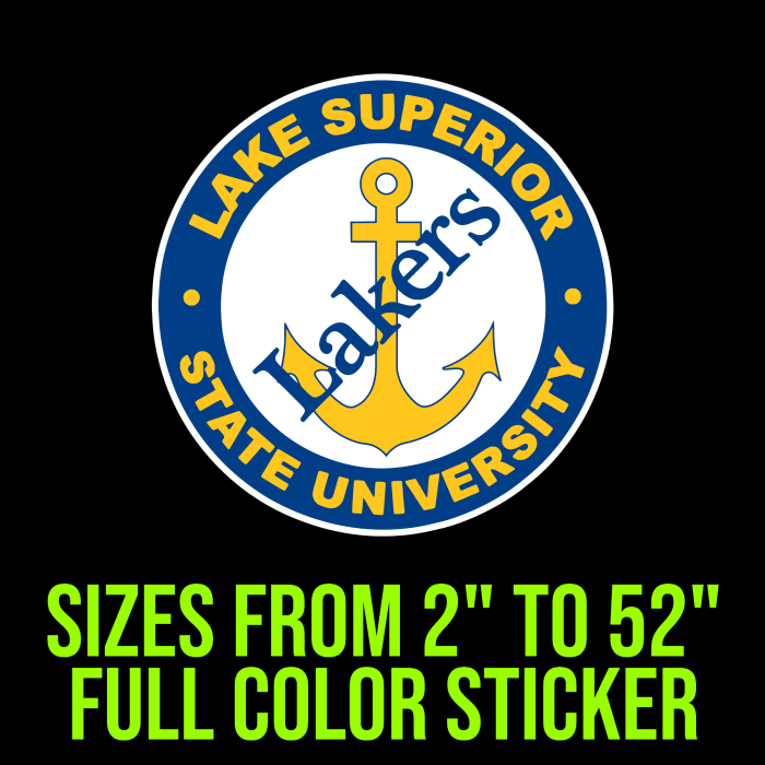 Lake Superior State University Full Color Vinyl Decal - Custom Size