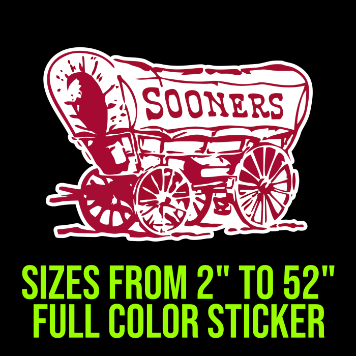 Oklahoma Sooners Full Color Vinyl Decal - Custom Size