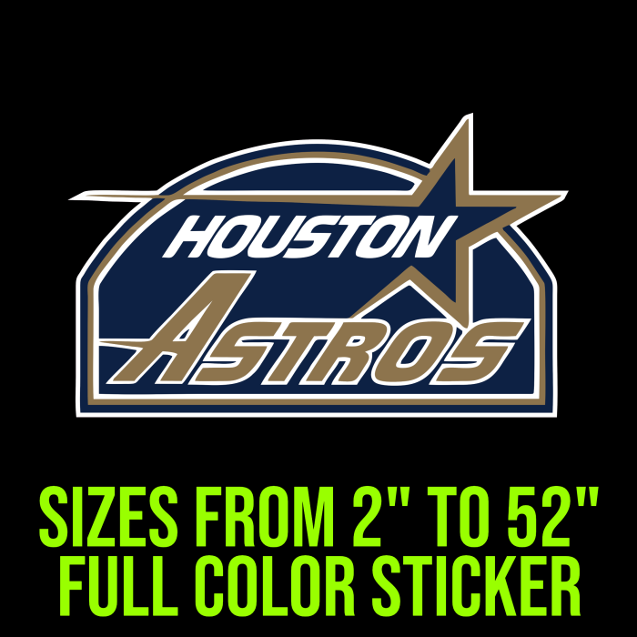 Houston Astros - Blue Old School - Full Color Vinyl Sticker - Custom Size