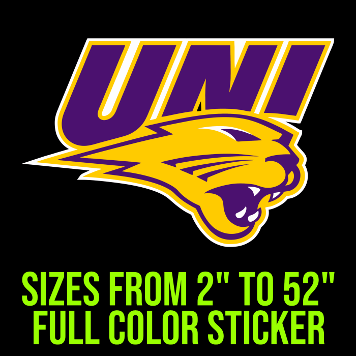 Northern Iowa Panthers Full Color Vinyl Decal - Custom Size
