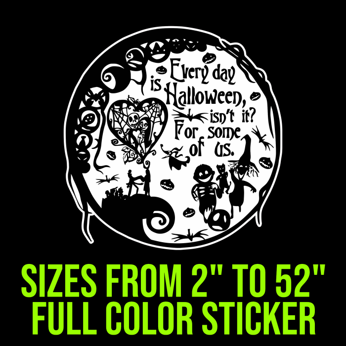 Nightmare Before Christmas Full Color Vinyl Sticker - Custom Size