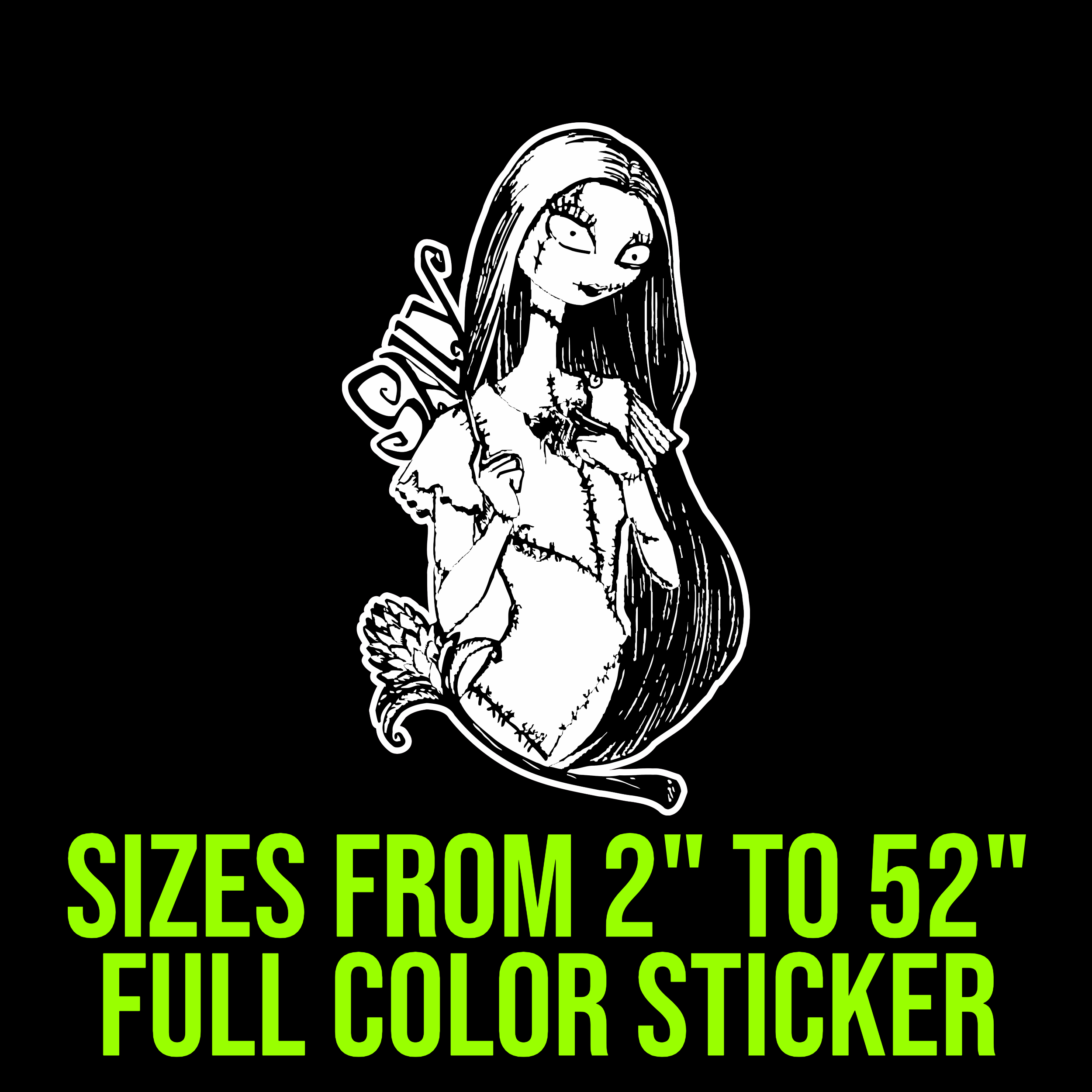 Nightmare Before Christmas Full Color Vinyl Sticker - Custom Size