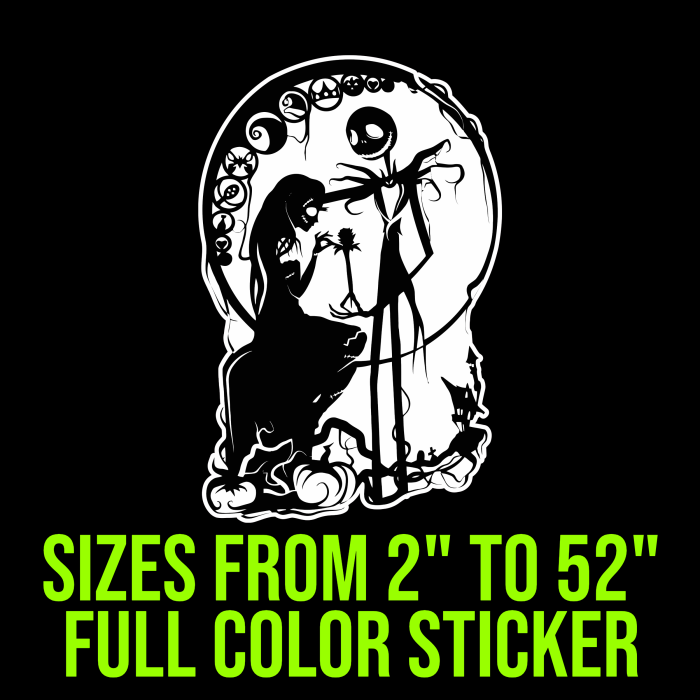 Nightmare Before Christmas Full Color Vinyl Sticker - Custom Size