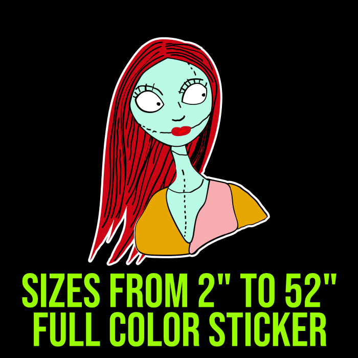 Nightmare Before Christmas Full Color Vinyl Sticker - Custom Size