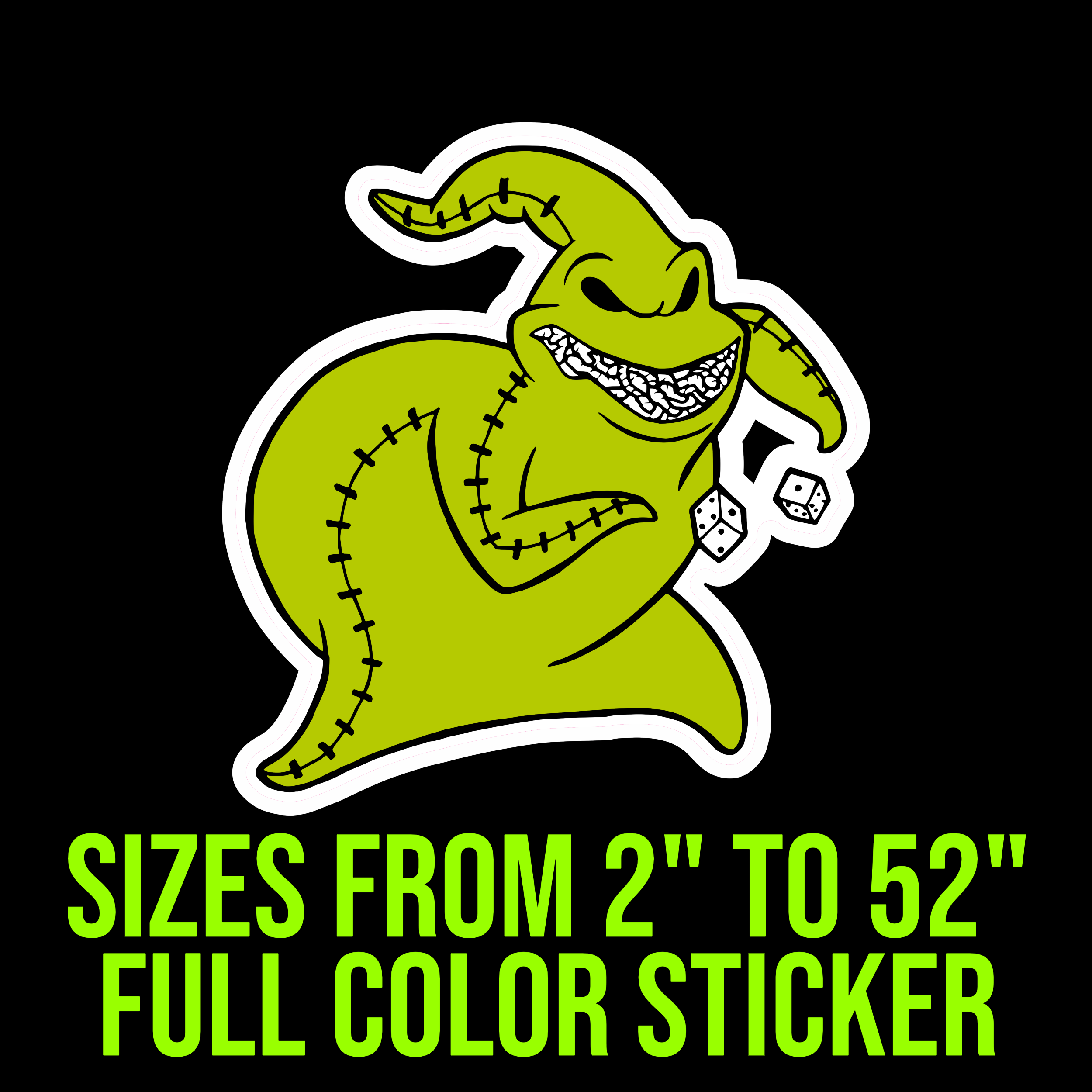 Nightmare Before Christmas Full Color Vinyl Sticker - Custom Size