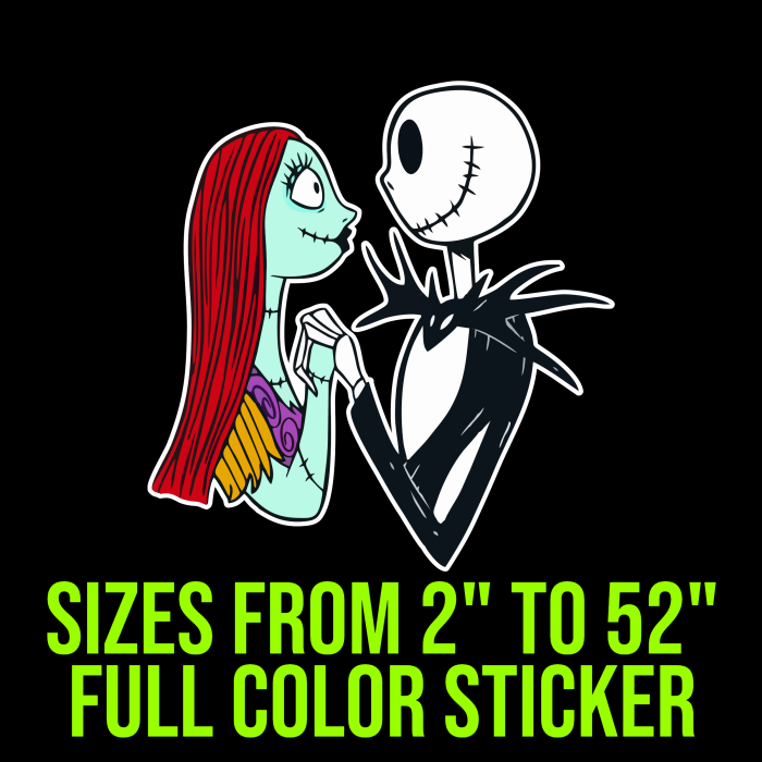 Nightmare Before Christmas Full Color Vinyl Sticker - Custom Size