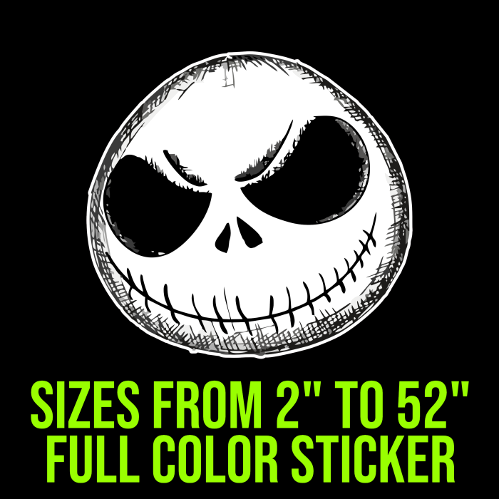 Nightmare Before Christmas Full Color Vinyl Sticker - Custom Size