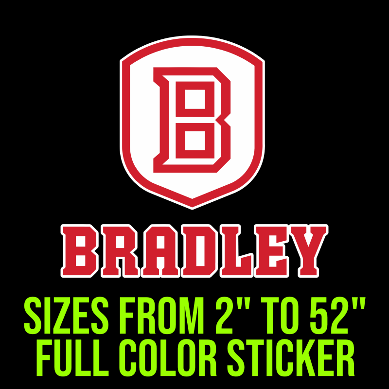 Bradley Braves Full Color Vinyl Decal - Custom Size